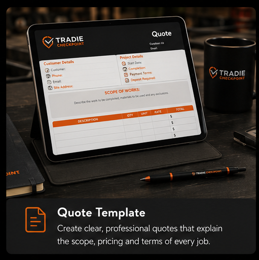 Professional Quote Template| Tradie Checkpoint